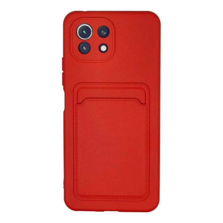 BFS  Xiaomi Mİ 11 Lite Kılıf Kelvin Kartvizitli Silikon - Kırmızı