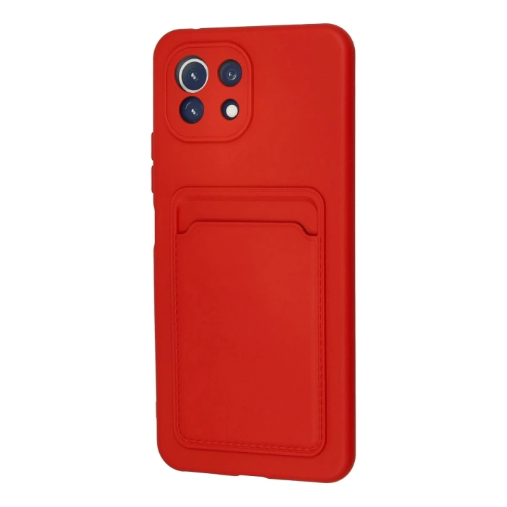BFS  Xiaomi Mİ 11 Lite Kılıf Kelvin Kartvizitli Silikon - Kırmızı