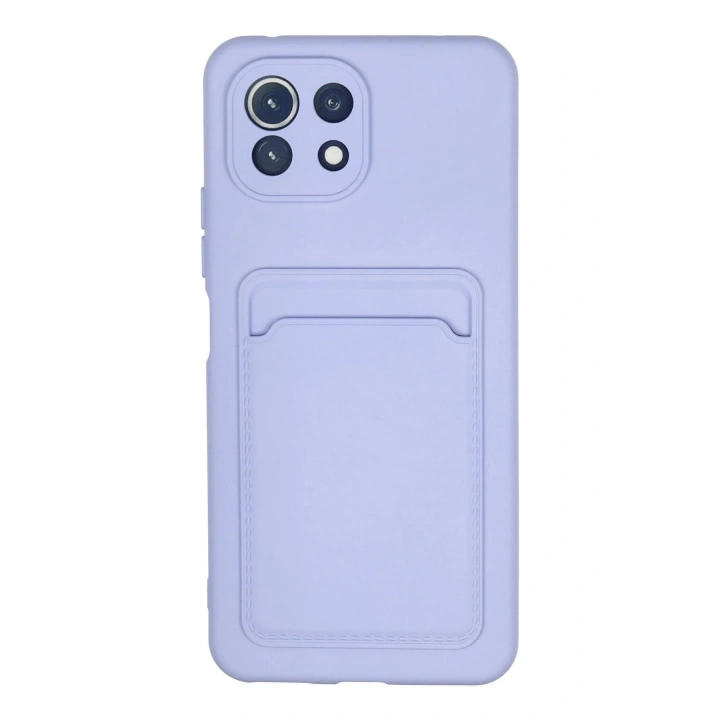 BFS Xiaomi Mİ 11 Lite Kılıf Kelvin Kartvizitli Silikon - Lila