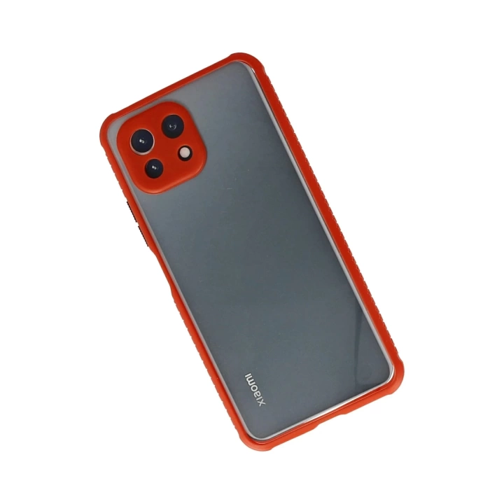 BFS  Xiaomi Mİ 11 Lite Kılıf Miami Şeffaf Silikon - Kırmızı