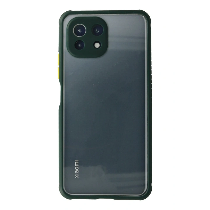 BFS  Xiaomi Mİ 11 Lite Kılıf Miami Şeffaf Silikon - Koyu Yeşil