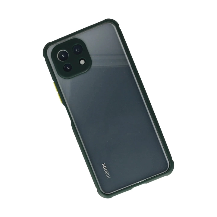 BFS  Xiaomi Mİ 11 Lite Kılıf Miami Şeffaf Silikon - Koyu Yeşil