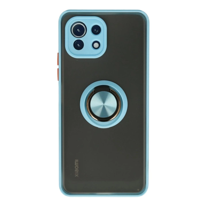 BFS  Xiaomi Mİ 11 Lite Kılıf Montreal Yüzüklü Silikon Kapak - Buz Mavi