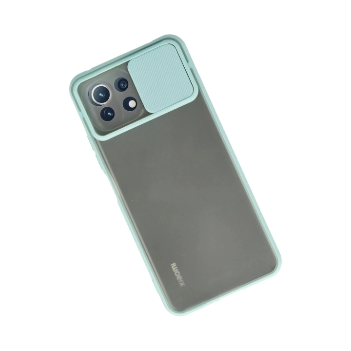 BFS  Xiaomi Mİ 11 Lite Kılıf Palm Buzlu Kamera Sürgülü Silikon - Turkuaz