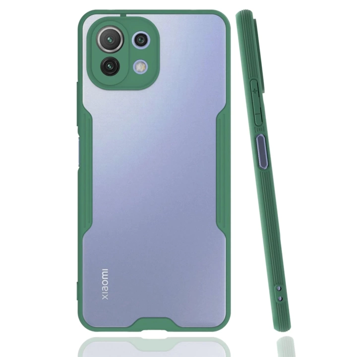 BFS  Xiaomi Mİ 11 Lite Kılıf Platin Silikon - Yeşil