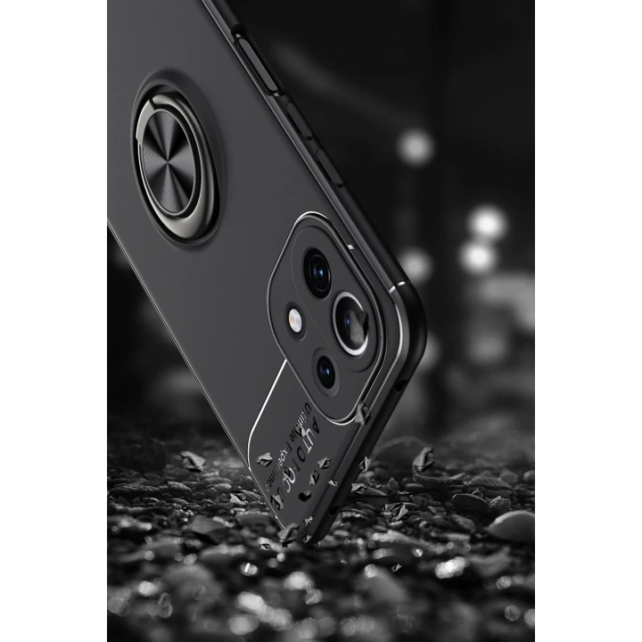 BFS  Xiaomi Mİ 11 Lite Kılıf Range Yüzüklü Silikon - Siyah