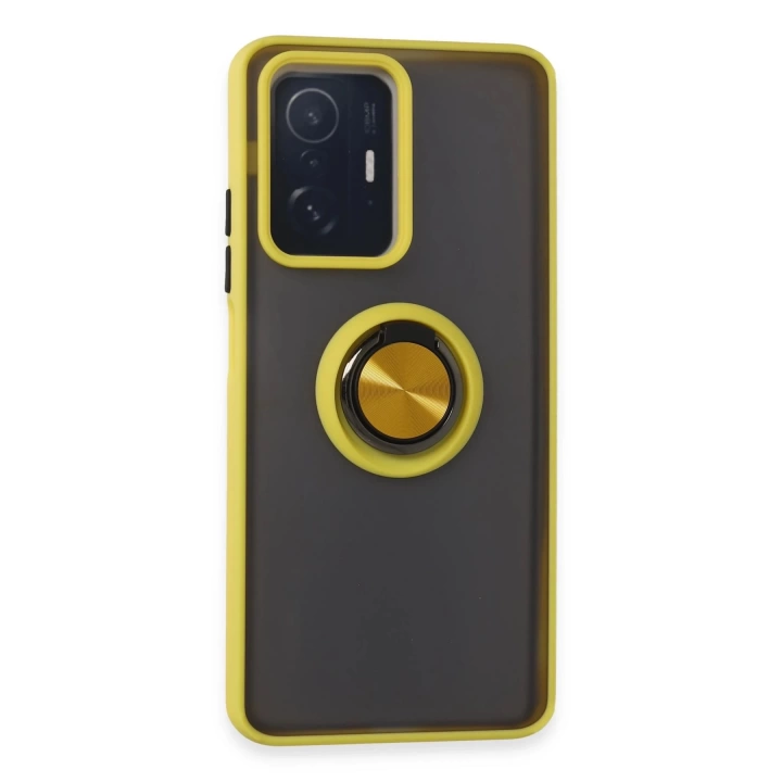 BFS  Xiaomi Mi 11T Pro Kılıf Montreal Yüzüklü Silikon Kapak - Sarı