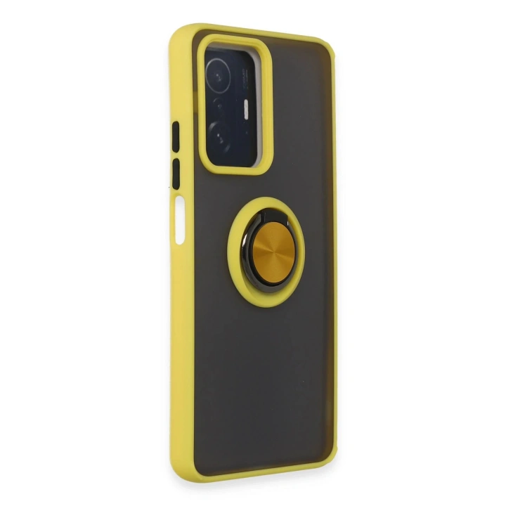 BFS Xiaomi Mi 11T Pro Kılıf Montreal Yüzüklü Silikon Kapak - Sarı