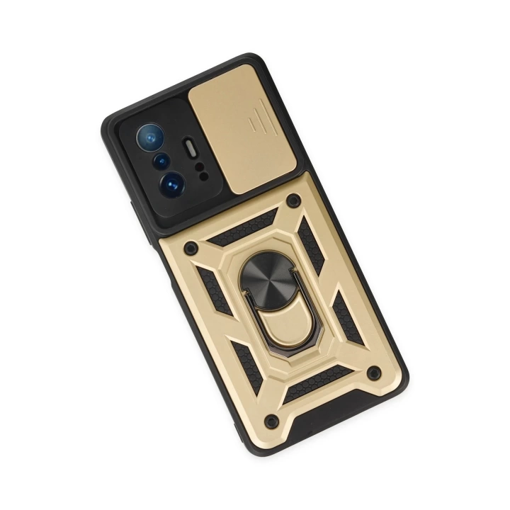 BFS  Xiaomi Mi 11T Pro Kılıf Pars Lens Yüzüklü Silikon - Gold