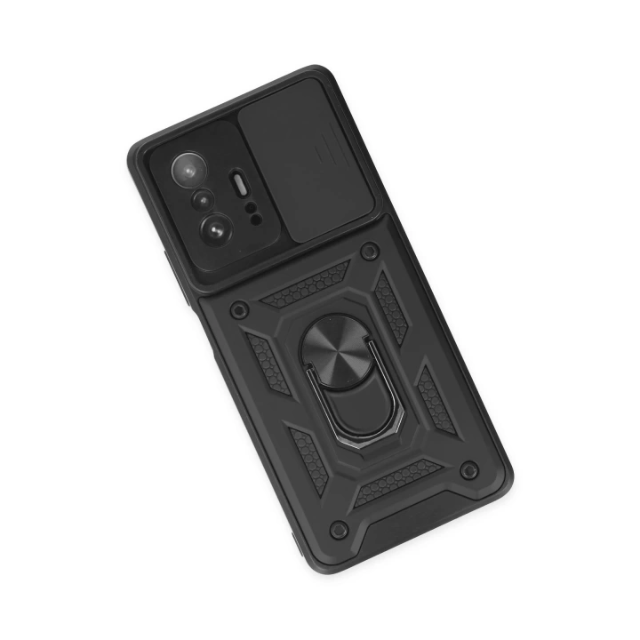 BFS  Xiaomi Mi 11T Pro Kılıf Pars Lens Yüzüklü Silikon - Siyah