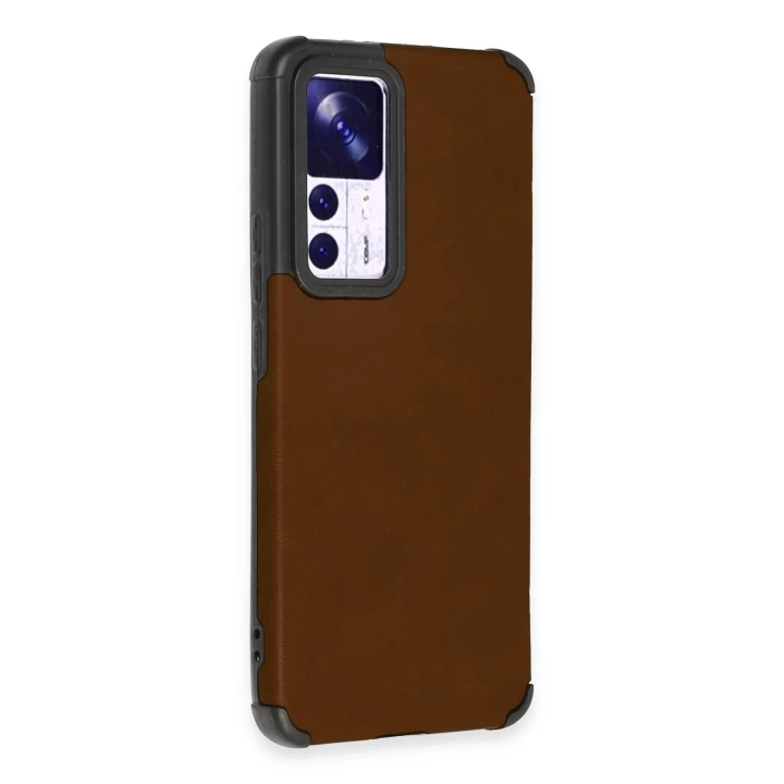 BFS  Xiaomi Mi 12T Kılıf Loop Deri Silikon - Kahverengi