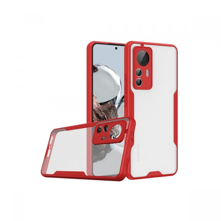 BFS  Xiaomi Mi 12T Kılıf Platin Silikon - Kırmızı