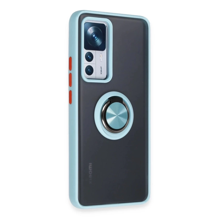 BFS  Xiaomi Mi 12T Pro Kılıf Montreal Yüzüklü Silikon Kapak - Buz Mavi
