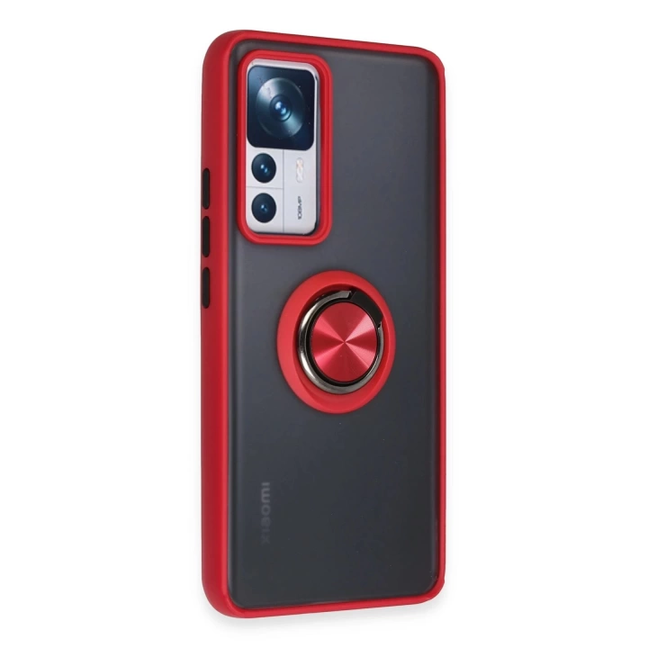 BFS  Xiaomi Mi 12T Pro Kılıf Montreal Yüzüklü Silikon Kapak - Kırmızı