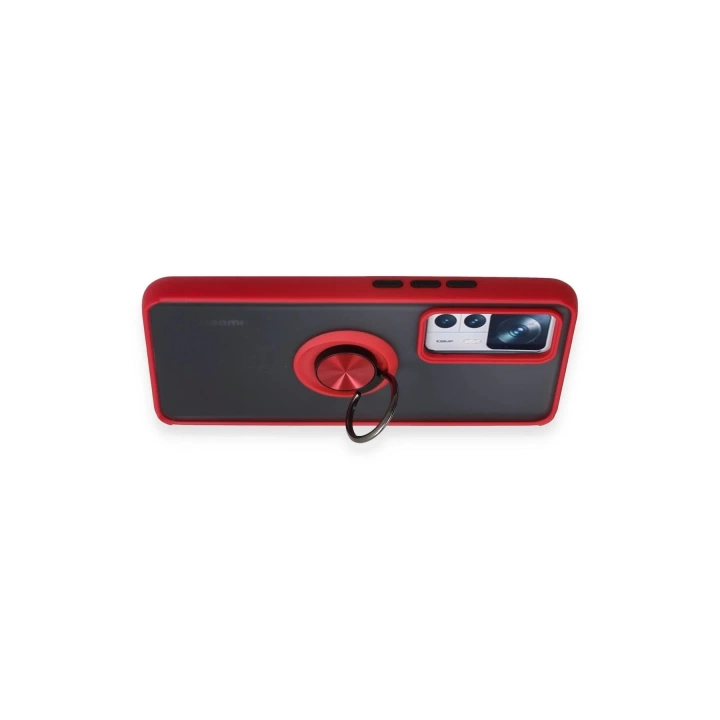 BFS  Xiaomi Mi 12T Pro Kılıf Montreal Yüzüklü Silikon Kapak - Kırmızı