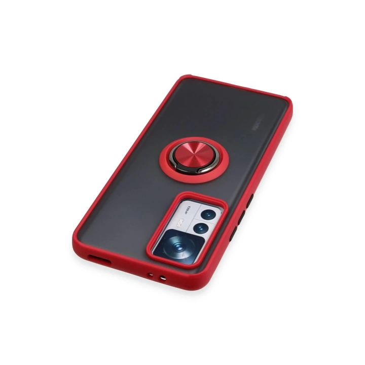 BFS  Xiaomi Mi 12T Pro Kılıf Montreal Yüzüklü Silikon Kapak - Kırmızı