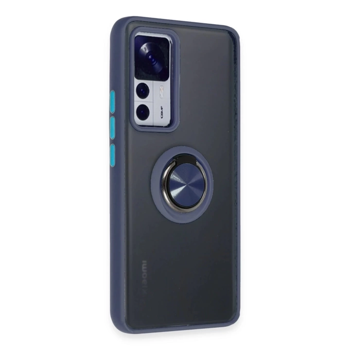 BFS  Xiaomi Mi 12T Pro Kılıf Montreal Yüzüklü Silikon Kapak - Lacivert