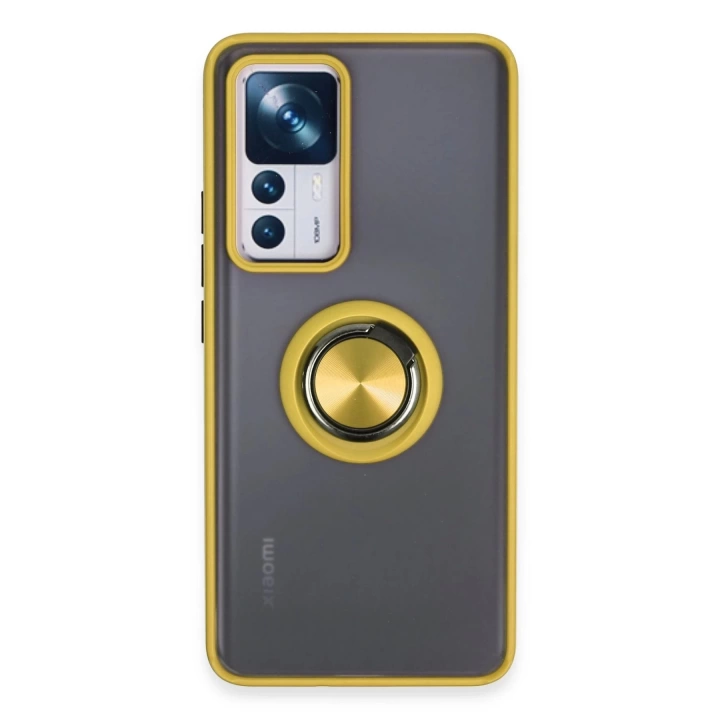 BFS  Xiaomi Mi 12T Pro Kılıf Montreal Yüzüklü Silikon Kapak - Sarı