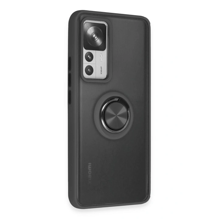 BFS  Xiaomi Mi 12T Pro Kılıf Montreal Yüzüklü Silikon Kapak - Siyah