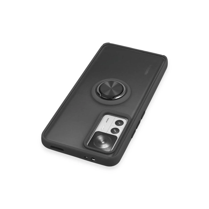 BFS  Xiaomi Mi 12T Pro Kılıf Montreal Yüzüklü Silikon Kapak - Siyah