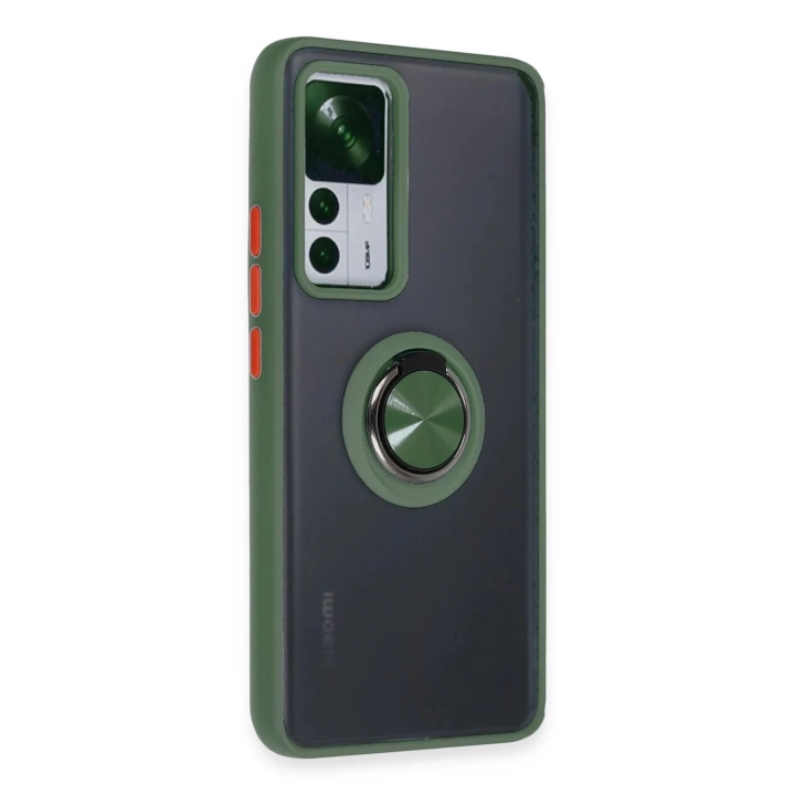 BFS  Xiaomi Mi 12T Pro Kılıf Montreal Yüzüklü Silikon Kapak - Yeşil