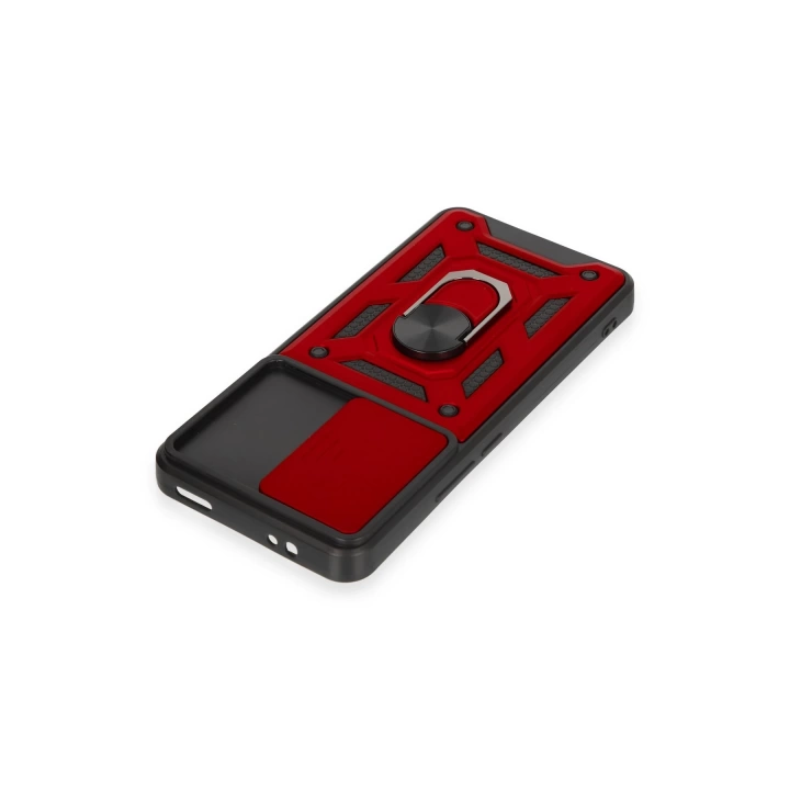 BFS  Xiaomi Mi 12T Pro Kılıf Pars Lens Yüzüklü Silikon - Kırmızı