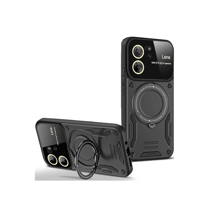 BFS  Xiaomi Mi 13T Pro Kılıf Joy Lens Standlı Kapak - Siyah