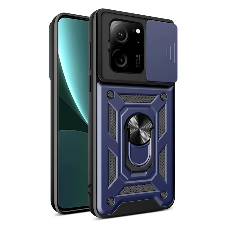 BFS  Xiaomi Mi 13T Pro Kılıf Pars Lens Yüzüklü Silikon - Lacivert