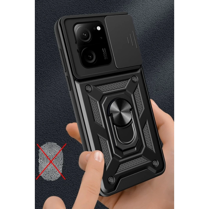 BFS  Xiaomi Mi 13T Pro Kılıf Pars Lens Yüzüklü Silikon - Lacivert