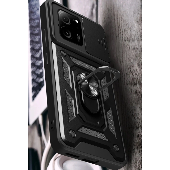 BFS  Xiaomi Mi 13T Pro Kılıf Pars Lens Yüzüklü Silikon - Lacivert