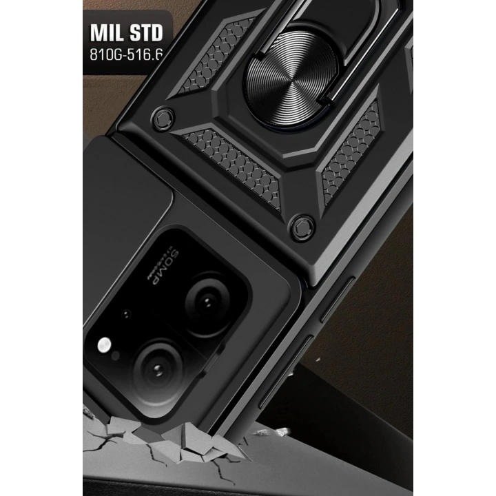 BFS Xiaomi Mi 13T Pro Kılıf Pars Lens Yüzüklü Silikon - Siyah