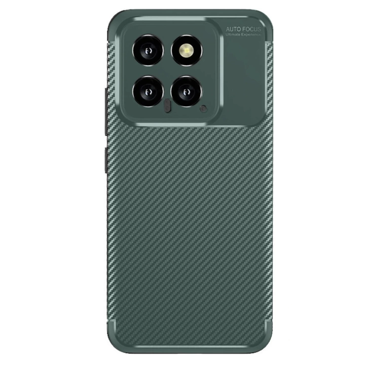 BFS  Xiaomi Mi 14T Kılıf Auto Focus Karbon Kapak - Koyu Yeşil