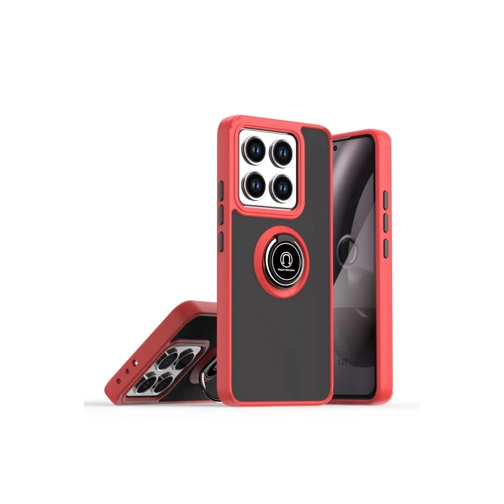 BFS  Xiaomi Mi 14T Montreal Yüzüklü Silikon Kapak - Kırmızı