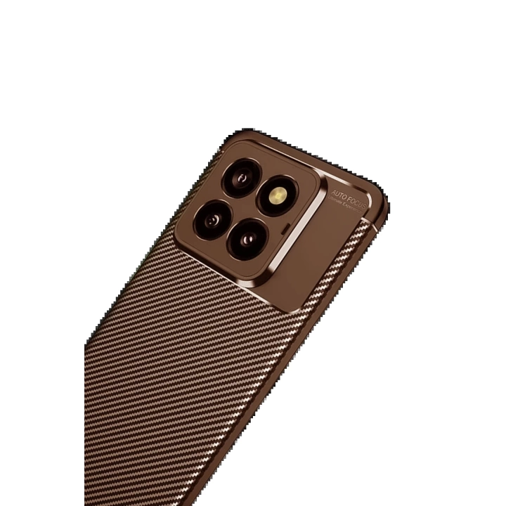 BFS Xiaomi Mi 14T Pro Kılıf Auto Focus Karbon Kapak - Kahverengi