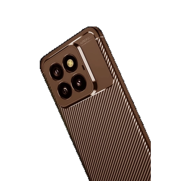 BFS Xiaomi Mi 14T Pro Kılıf Auto Focus Karbon Kapak - Kahverengi
