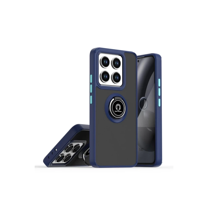 BFS  Xiaomi Mi 14T Pro Kılıf Montreal Yüzüklü Silikon Kapak - Lacivert