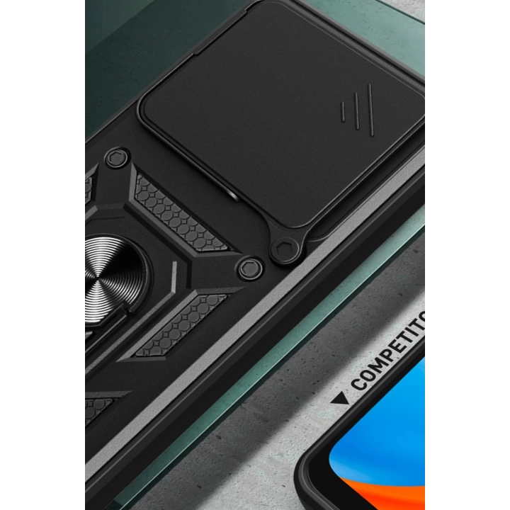 BFS  Xiaomi Mi 14T Pro Kılıf Pars Lens Yüzüklü Silikon - Kırmızı