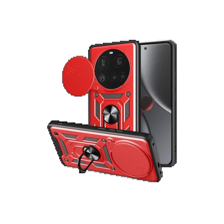 BFS  Xiaomi Mi 15 Ultra Kılıf Pars Lens Yüzüklü Silikon - Kırmızı