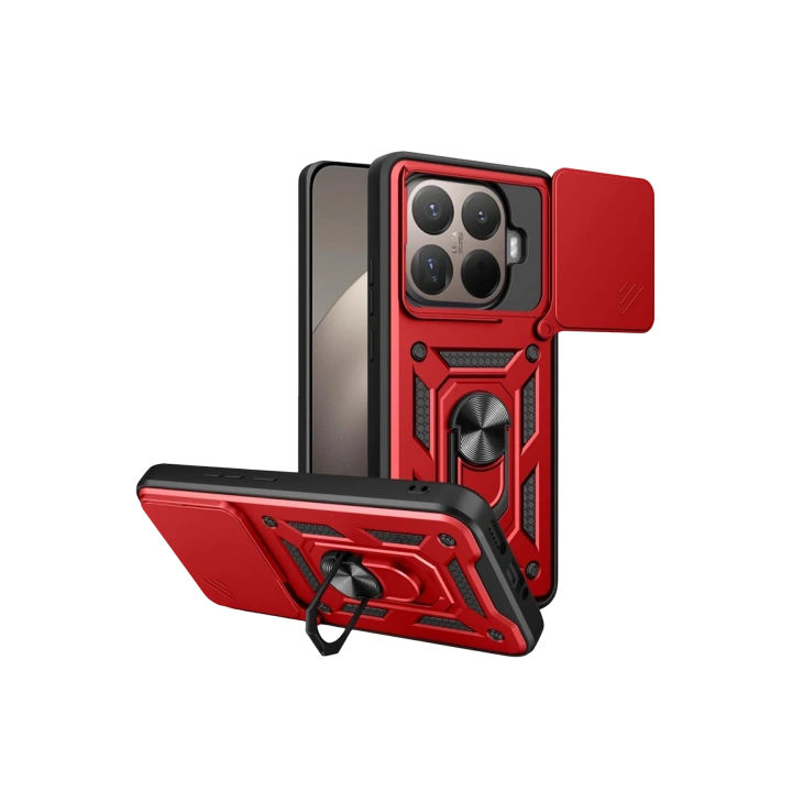 BFS  Xiaomi Mi 15T Pro Pars Lens Yüzüklü Silikon - Kırmızı