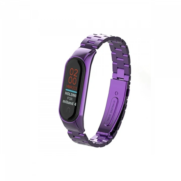 BFS  Xiaomi Mi Band 4 Metal Baklalı Kordon - Mor