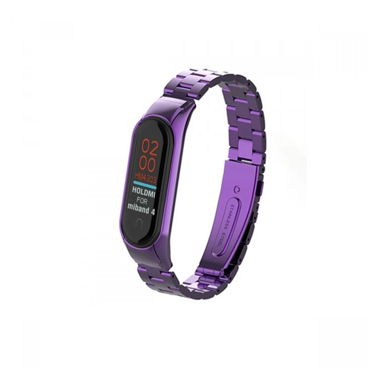 BFS  Xiaomi Mi Band 4 Metal Baklalı Kordon - Mor