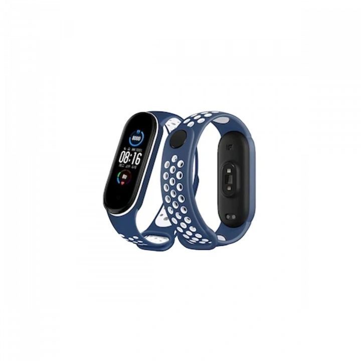 BFS  Xiaomi Mi Band 6 Spor Delikli Kordon - Lacivert-Beyaz
