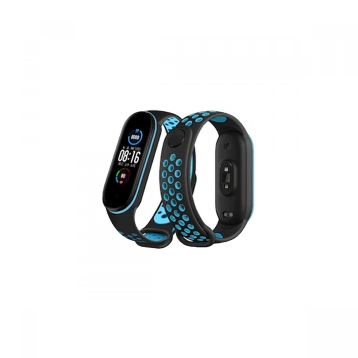BFS  Xiaomi Mi Band 6 Spor Delikli Kordon - Siyah-Mavi