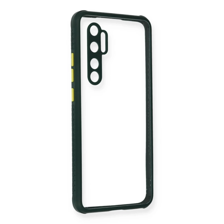 BFS  Xiaomi Mi Note 10 Lite Kılıf Miami Şeffaf Silikon - Koyu Yeşil