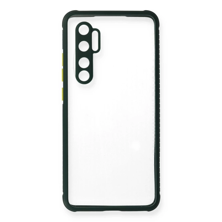 BFS  Xiaomi Mi Note 10 Lite Kılıf Miami Şeffaf Silikon - Koyu Yeşil