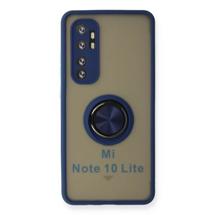 BFS  Xiaomi Mi Note 10 Lite Kılıf Montreal Yüzüklü Silikon Kapak - Lacivert