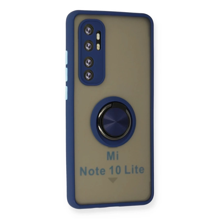 BFS  Xiaomi Mi Note 10 Lite Kılıf Montreal Yüzüklü Silikon Kapak - Lacivert