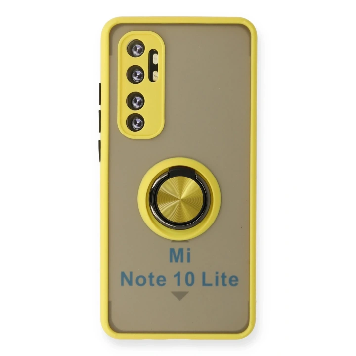 BFS  Xiaomi Mi Note 10 Lite Kılıf Montreal Yüzüklü Silikon Kapak - Sarı