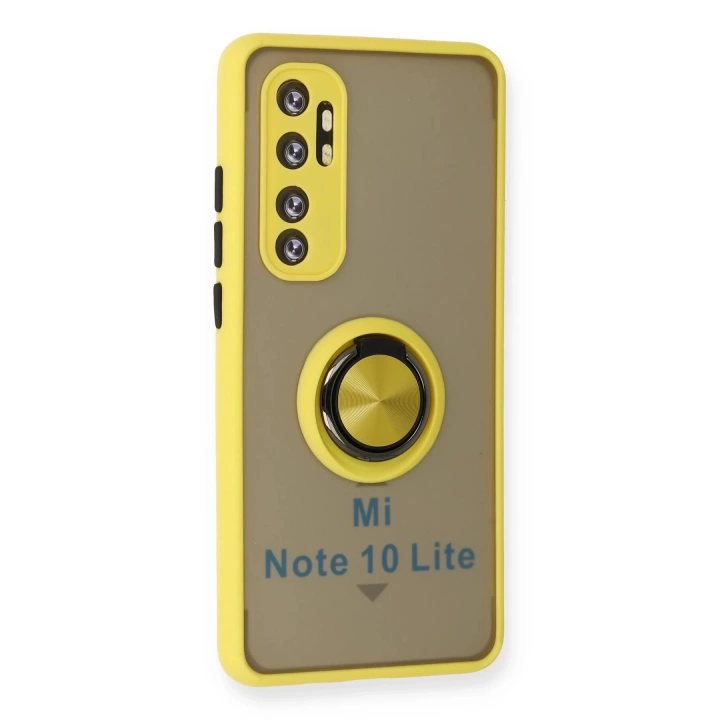 BFS  Xiaomi Mi Note 10 Lite Kılıf Montreal Yüzüklü Silikon Kapak - Sarı