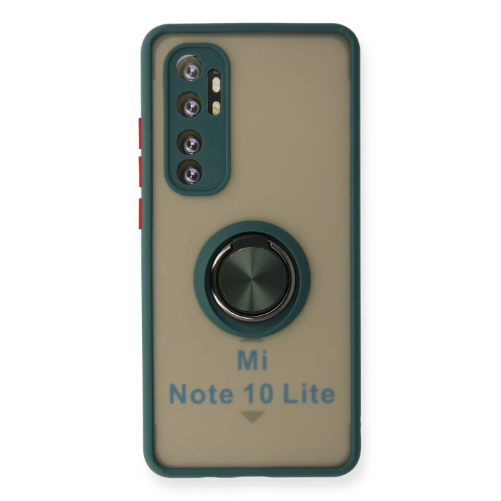 BFS  Xiaomi Mi Note 10 Lite Kılıf Montreal Yüzüklü Silikon Kapak - Yeşil